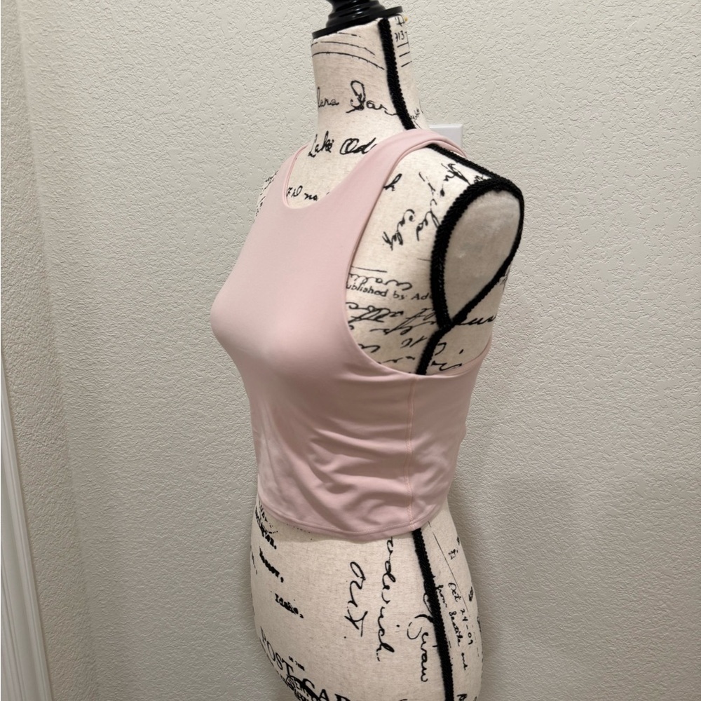 Athleta Light Pink longline high neck bra tank sz M - Picture 2 of 5